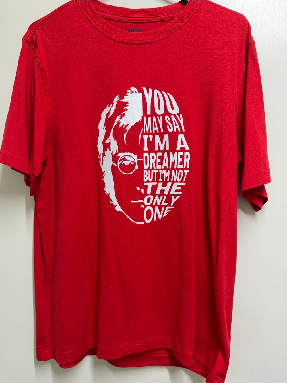 Lands' End Red Short-Sleeve John Lennon Graphic Tee